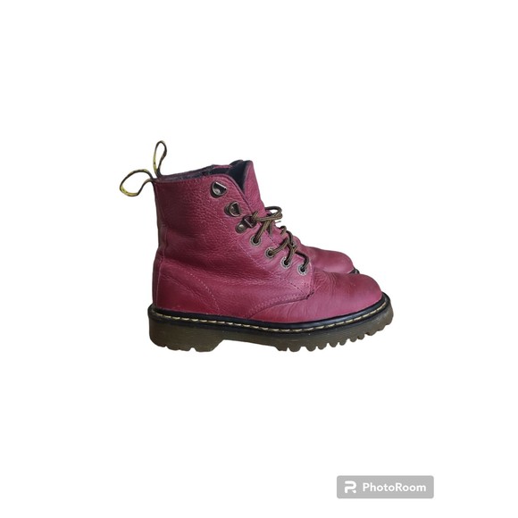 Dr Martens Women's Luana AW004 Cherry Red Leather Combat Boots Size 5 - Picture 8 of 11